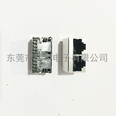 52 1X2立式帶屏蔽 雙口網絡接口